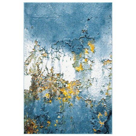 Safavieh 6 ft. 7 in. x 9 ft. Glacier 125M Power Loomed Rectangle Area Rug Blue & Gold GLA125M-6